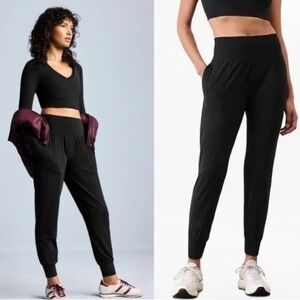 Athleta Jogger Women Size S Black Salutation High Rise Pockets